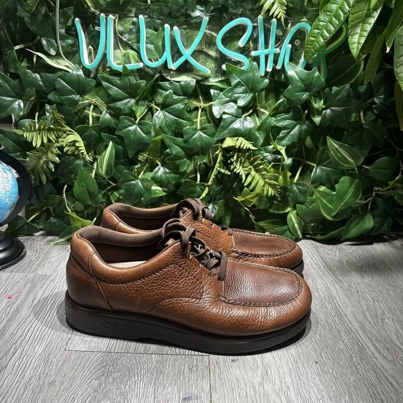 SAS Bout Time Mens Size US 9.5 W Brown Leather Tripad Orthopedic Walking Shoes main image 5